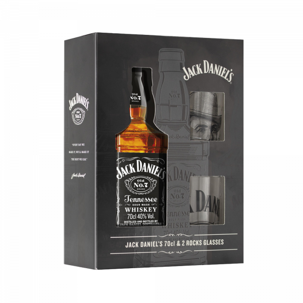 Ameriški whiskey Jack Daniels + 2 kozarca + GB 0,7 l