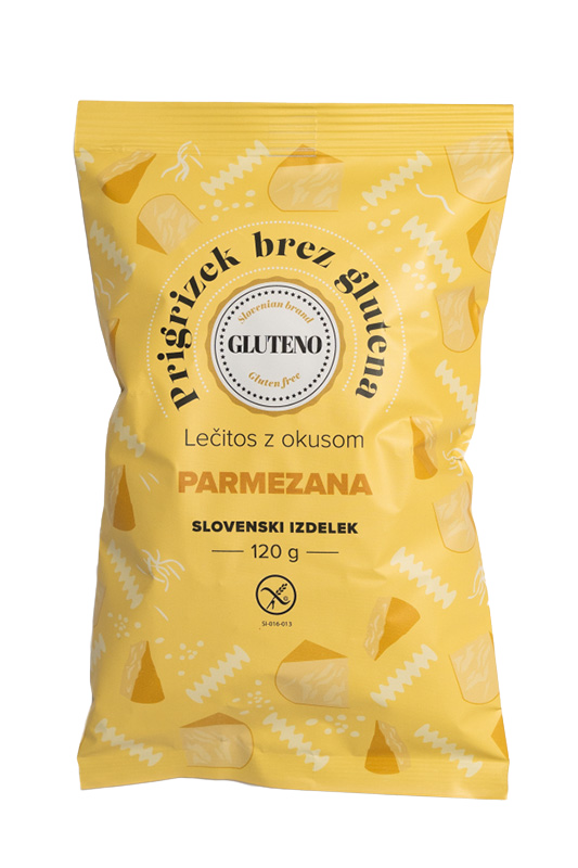 Brezglutenski prigrizek LEČITOS z okusom PARMEZAN 90 g