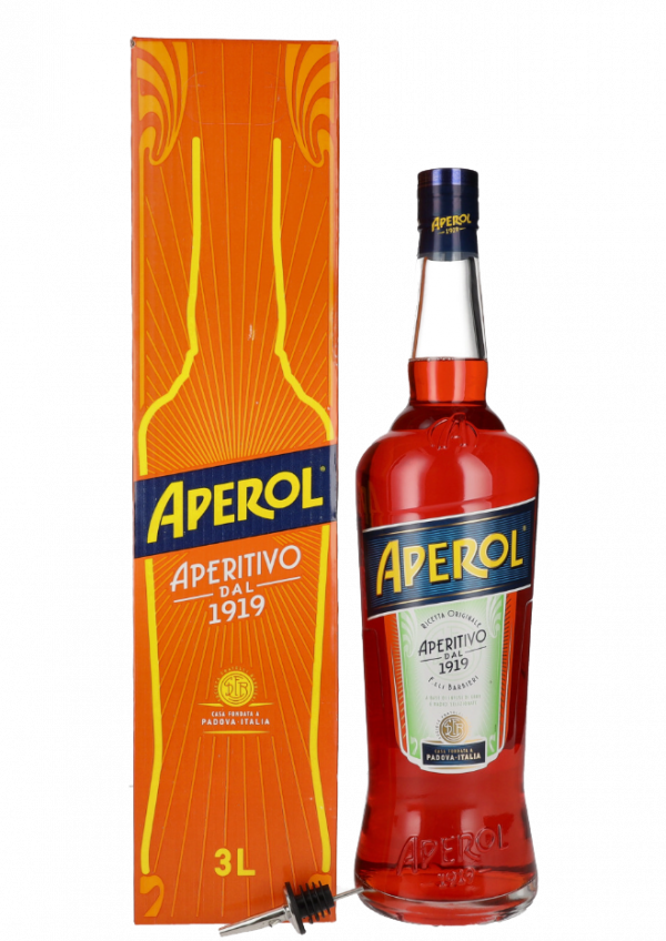 Grenčica Aperol + bottle pourer + GB 3 l