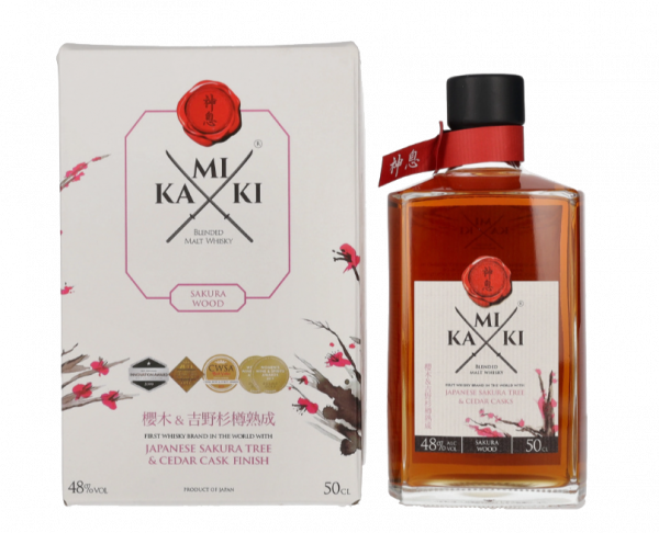 Japonski Whisky KAMIKI Blended Malt Whisky Sakura Cask Finish + GB 0,5 l