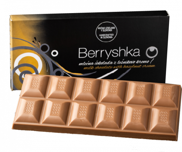 Mlečna čokolada z lešnikovim polnilom Berryshka 120 g