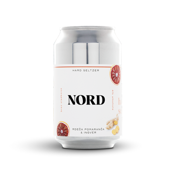 Nord Hard Seltzer rdeča pomaranča + ingver 0,33 l