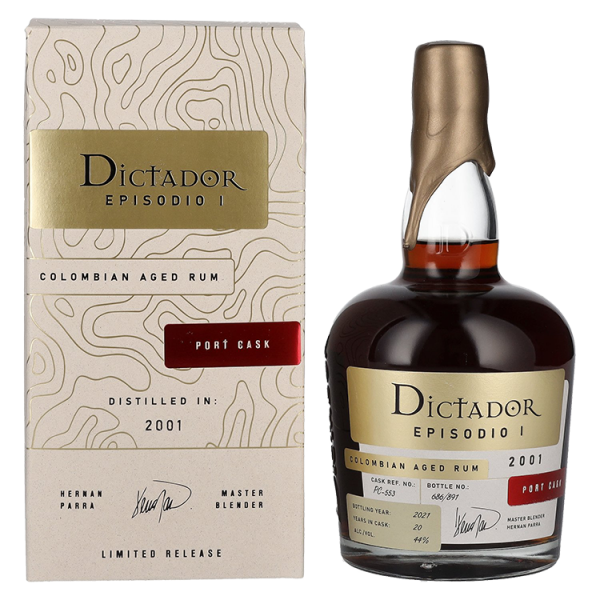 Rum Episodio 20 Years Old 2001 Dictador + GB 0,7 l