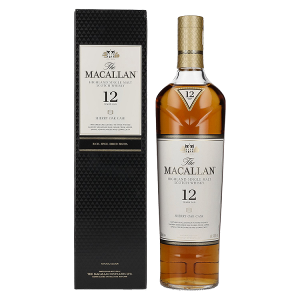 Škotski Whisky 12 Years Macallan Sherry oak + GB 0,7 l