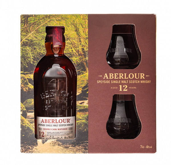 Škotski whisky Aberlour 12 let + 2 kozarca GB 0,7 l