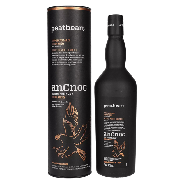 Škotski Whisky AnCnoc PeatHeart Heavily Peated Batch 3 + GB 0,7 l