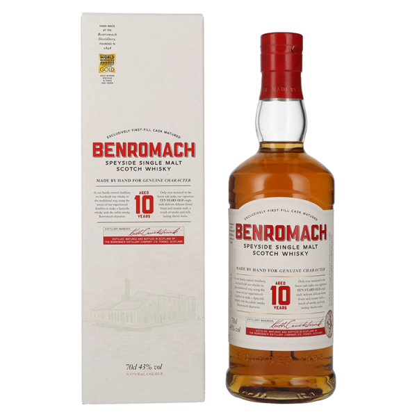 Škotski whisky Benromach 10yo Old Classic Speyside Single Malt + GB 0,7 l