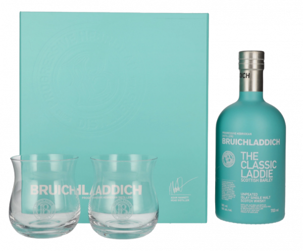 Škotski Whisky Bruichladdich THE CLASSIC LADDIE Single Malt + 2 kozarca 0,7 l