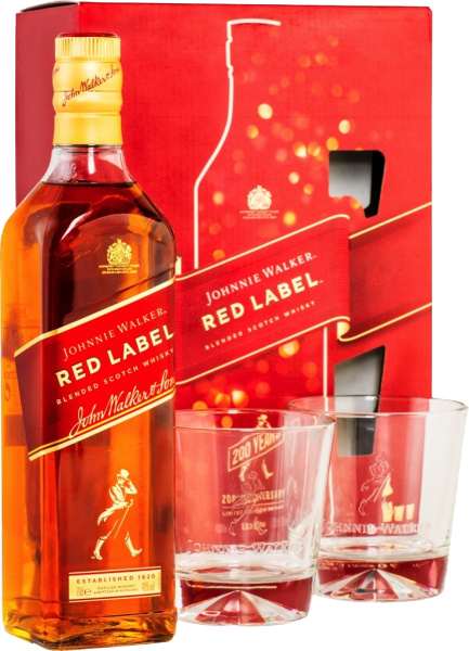 Škotski whisky Johnnie Walker Red Label Whisky - 2 kozarca GB 0,7 l