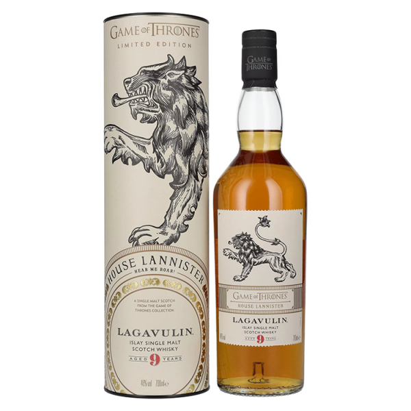 Škotski whisky Lagavulin 9y GAME OF THRONES House Lannister Single Malt Collection + GB 0,7 l