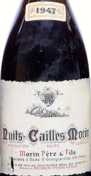 Vino Les Cailles Nuits St.Georges 1Er Cru 1947 Morin Pere & Fils 0,75 l