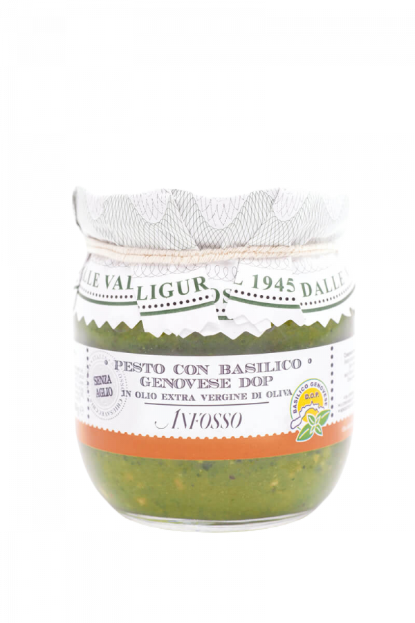 ZELENI PESTO Z BAZILIKO GENOVESE DOP Z EKSTRA DEVIŠKIM OLJČNIM OLJEM OLIO ANFOSSO 180 g